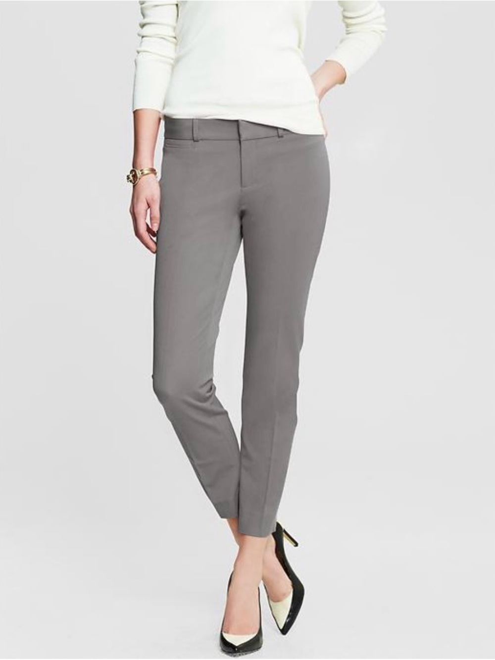 Banana Republic Tailored Cropped Pants - Grey